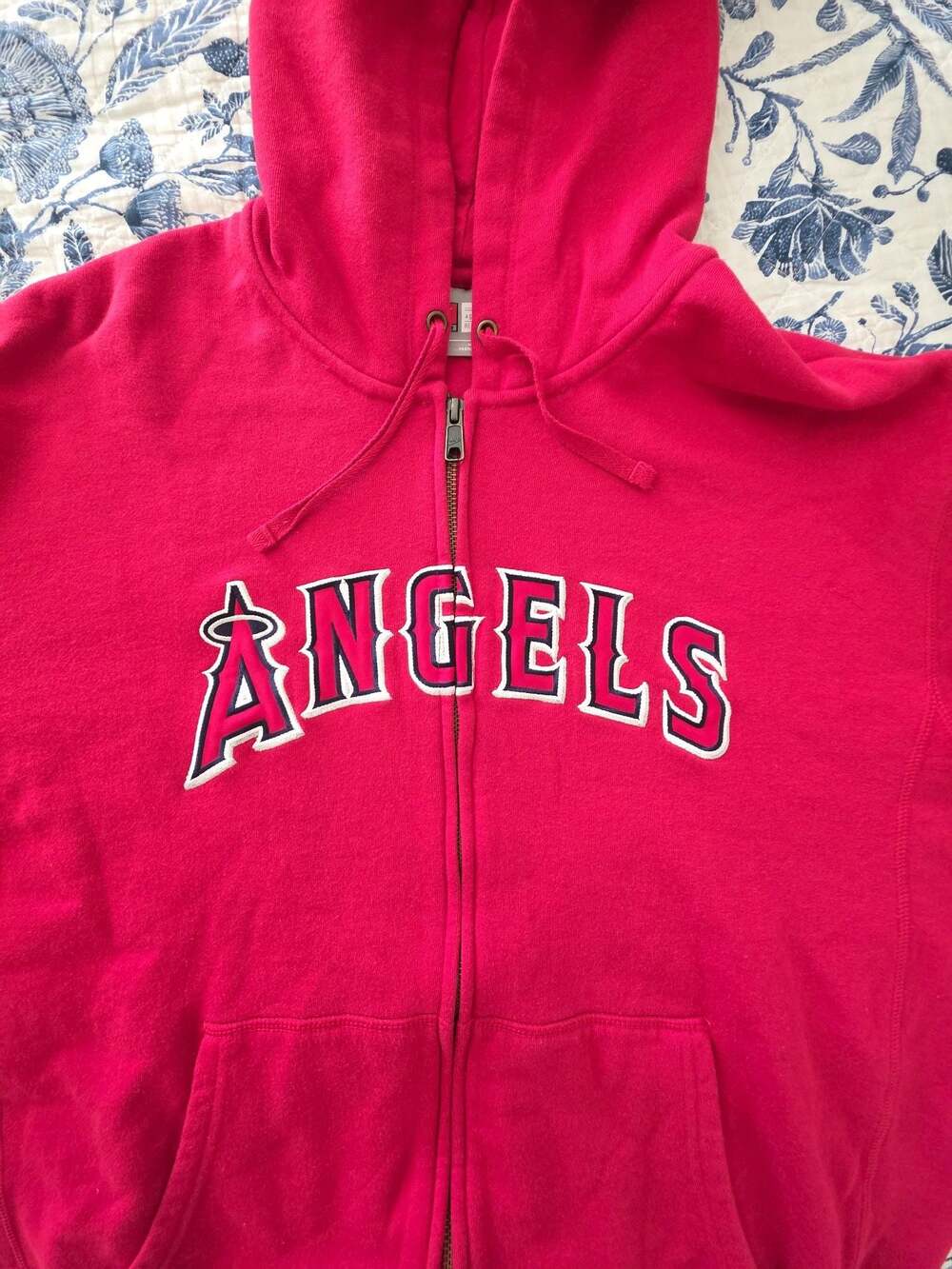 Vintage Y2K Nike Team Los Angeles Angels Full Zip Hoodie Red Men's L - Picture 7 of 9